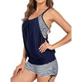 Chama 2in1 Blouson Tankini Swimsuits for Women 2Piece Bathing Suits