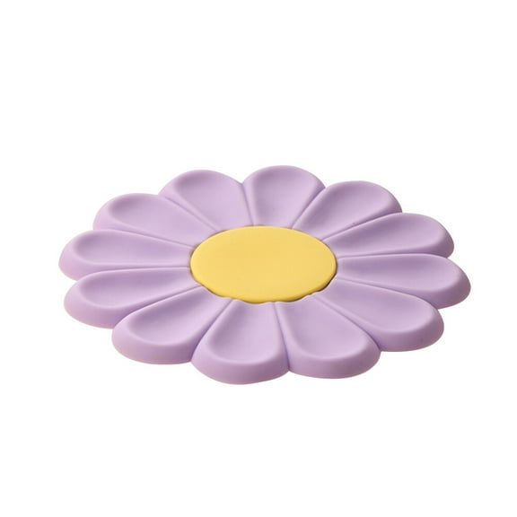 Raindrops Daisy Pattern Silicone Anti Hot Mat Kitchen Coaster Hot Pad for Dishes