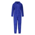 thumbnail image 4 of Women's Fleece Onesie Pajamas Warm Soft Romper Sleepwear One Piece Hooded Zipper Playsuit Loungewear, 4 of 7