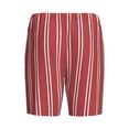 thumbnail image 4 of Rocae Stripes Red White for Men's Soft Sleep Pajama Shorts, Waistband and Pockets, 4 of 9