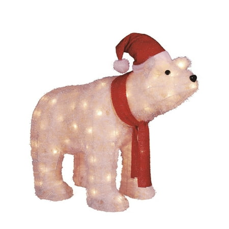 36 Lighted White Glittered Polar Bear Christmas Yard Art Decoration 36 Lighted White Glittered Polar Bear Christmas Yard Art Decoration