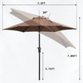 thumbnail image 3 of Autlaycil 7.5ft Brown Outdoor Patio Umbrella with Tilt, Crank and Sturdy Ribs for Lawn, Garden, Backyard and Pool, 3 of 8