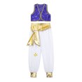 thumbnail image 3 of YONGHS Kids Boys Arabian Prince Costume Halloween Street Rat Suit Waistcoat with Pants Dark Purple 14, 3 of 8