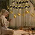 thumbnail image 3 of KatchOn, Eid Mubarak Banner with Hanging Swirls - Pack of 17 | Pre Strung, Eid Mubarak Garland for Eid Mubarak Decorations | Eid Decorations for Home | Gold Eid Mubarak Hanging Swirls with Cutouts, 3 of 4