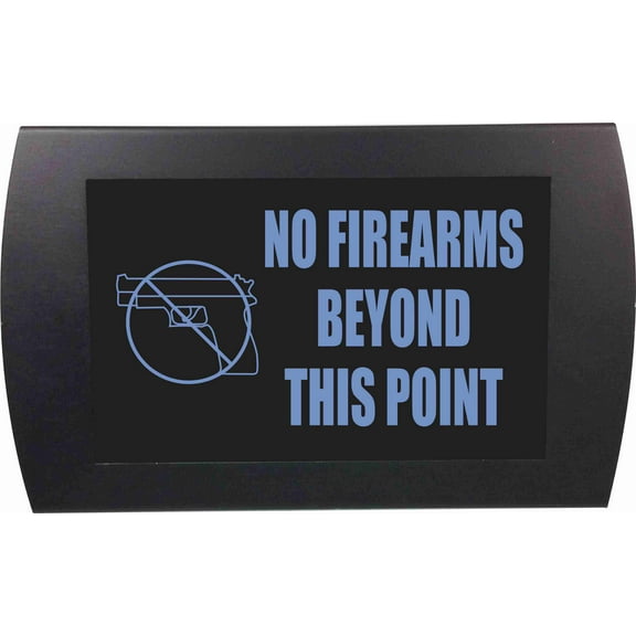 AMERICAN RECORDER - "NO FIREARMS BEYOND THIS POINT" LED Lighted Sign