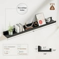 thumbnail image 3 of Floating Shelves for Wall Set 2 of 48 inches Picture Ledge Shelf 96 inches Totally,Solid Wood Black Shelves for Room Wall to Display and Storage Photo Picture,Vinyl,Toy,Spice,Perfume,Book etc., 3 of 11