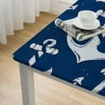 thumbnail image 5 of WYYP Anchor Blue White Square Tablecloth 100% Polyester Fiber 36*36, 5 of 8