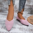 thumbnail image 5 of Women's Mesh Flats Shoes Ballet Dress Shoes Knit Dressy Slip On Business Non Slip Breathable Casual Comfortable Pointed Toe Loafers Pink, 5 of 5