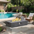 thumbnail image 1 of Naga Bahna 2-Piece Propane Fire Pit Table Set w Tank Table, 48-Inch Outdoor Gas Fire Table 50,000BTU, Rectangle Firepit for Patio, Modern Black Terrazzo with Slate-Texture Finish, 1 of 7