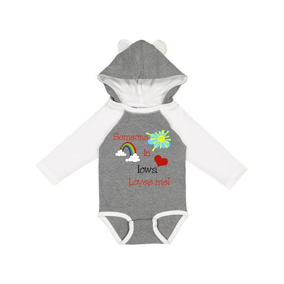 Inktastic Someone in Iowa Loves Me Boys or Girls Long Sleeve Baby Bodysuit