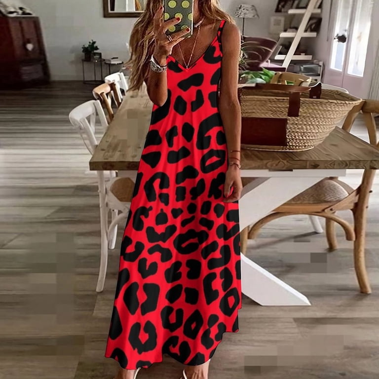 red black animal print dress JHWJH25 Leopard Spots Sleeveless Women's Evening Dress Womans Clothing, Size: Medium 92% Polyester 8% SpandexImportedAvailable statement THE ITEM⁣⁣⁣ THE LACE Color:Black Plush