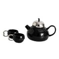thumbnail image 4 of Juego de té de cerámica, regalo de inauguración de la casa para adultos, tazas de café con tetera y tazas para festivales, aniversarios en la sala de negro, 4 of 8