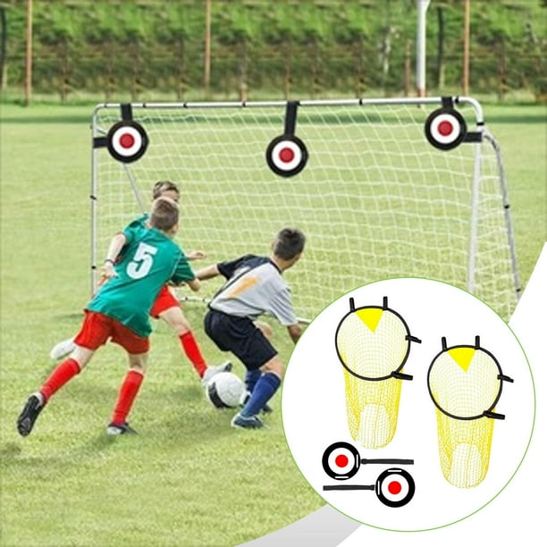 Red de práctica de fútbol con 4 compartimentos superiores, portería de entrenamiento, accesorios plegables para equipos de práctica, accesorios