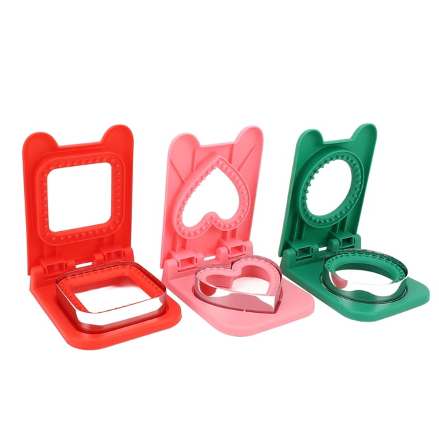 Sellador De Sándwich, Cortador De Sándwich Y Sellador, Plástico, Ahorro De Espacio, En Forma De Corazón, 3 Piezas Para Loncheras