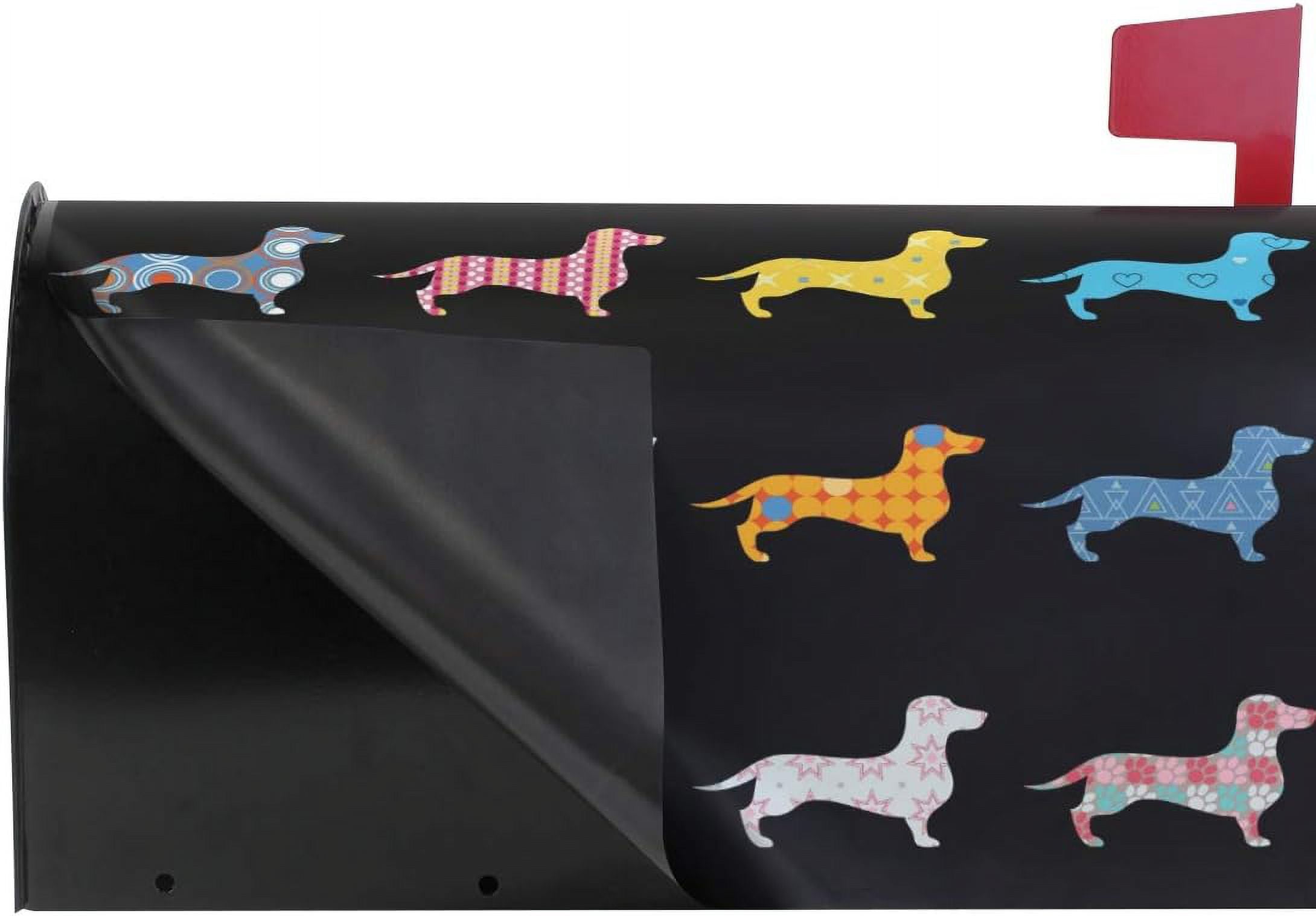 Decorative Dogs Dachshund Magnetic Mailbox Cover MailWraps Garden Yard Home Decor for Outside Standard Size-18"x 20.8"