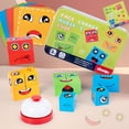 thumbnail image 4 of Bloques de construcción de cubos de Rubik con expresión que cambian de cara, caja de hierro, juguetes de batalla para niños, juego de mesa entre padres e hijos, juguetes de nivel de desafío de madera, 4 of 5