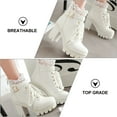 thumbnail image 6 of MLINS  White Comfortable Chunky Heel Boots Formal Occasion Women's, 6 of 8