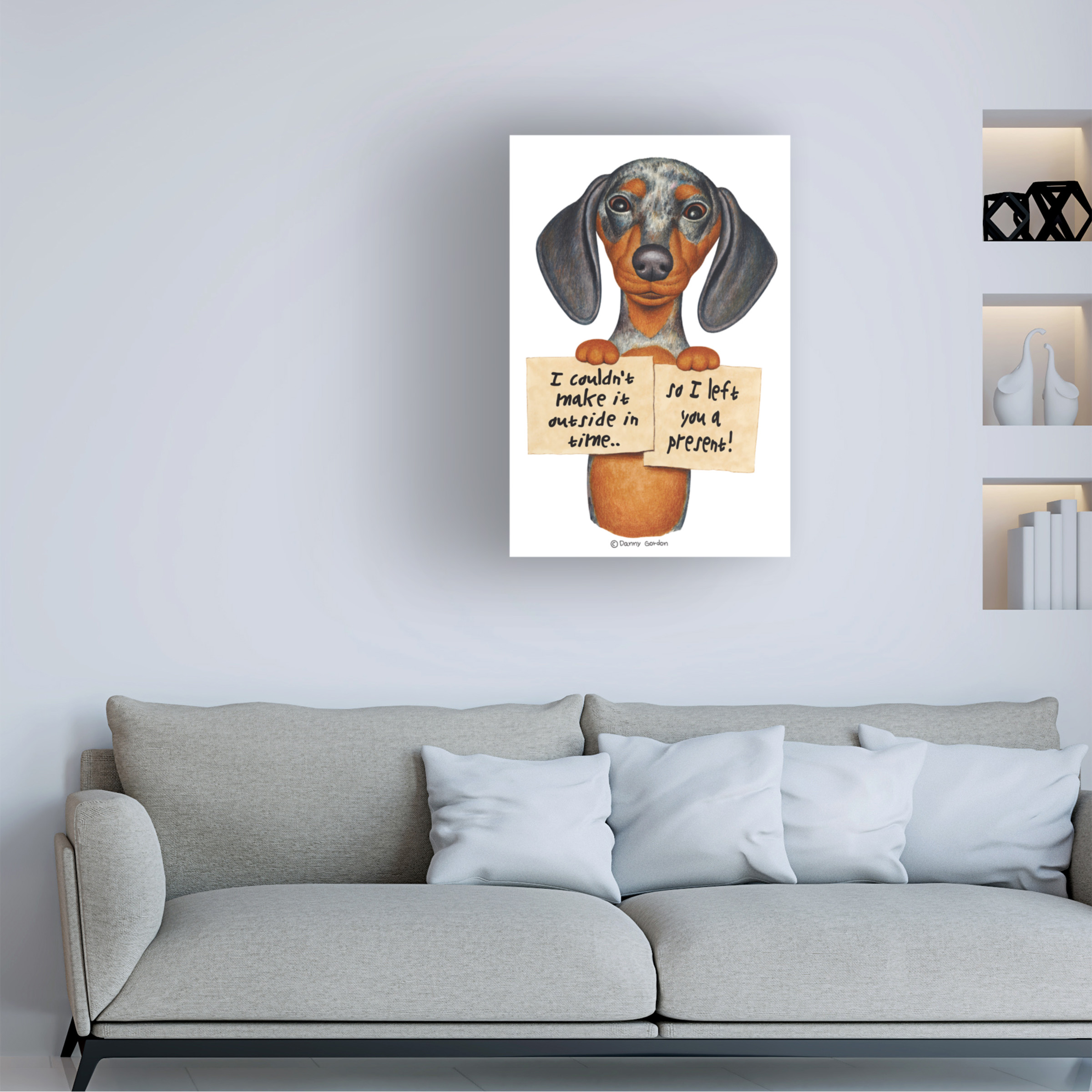 Danny Gordon Art 'Dappled Dachshund Two Signs' Canvas Art