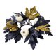 thumbnail image 1 of Corona de vela con forma de rosa artificial para Halloween, anillo de vela con forma de flor de hoja de arce negra, centro de 3 pulgadas, adornos decorativos para mesa de comedor con velas, 1 of 6