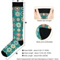 thumbnail image 3 of FREEAMG Flower Compression Socks Women Men Long Stocking (20-30mmHg) Travel Knee High Stockings for Athletic Sports,Running,Cycling,Nursing, 3 of 7