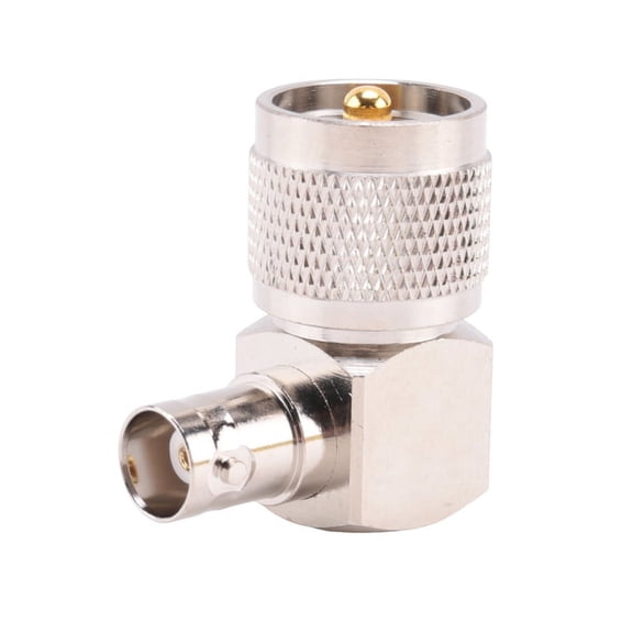 UHF PL259 -259 male to BNC female right angle adapter connector,silver