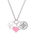 thumbnail image 1 of Delight Jewelry Silvertone Swimmer in Heart - Light Pink Heart Nurse Strong Zoe Necklace, 1 of 4