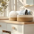 thumbnail image 4 of ZWHong 5-Piece Small Woven Basket Set, Natural Cotton Rope Storage Bins with Handles, Organizing Baskets for Bathroom, Nursery, Shelves, Gifts,  (Khaki), 4 of 6