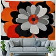 thumbnail image 4 of Orinice Flowers Black Orange Red White Tapestry Wall Hanging Unique Style for Home Decor Art in Living Room Bedroom Apartment Farmhouse Dorm, 4 Sizes 60x50inch, 4 of 6