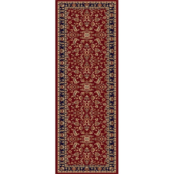 Tayse Sensation Area Rug 4790 RED Traditional Red Bordered Scrolls 2' 3" x 7' 3" Rectangle