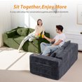 thumbnail image 6 of BYBYME 63" Corduroy Cloud Floor Sofa,Modular Comfy Small Cloud Couch for Small Spaces,Boneless Sofa for Living Room,No Assembly,Loveseat,Dark Grey, 6 of 8