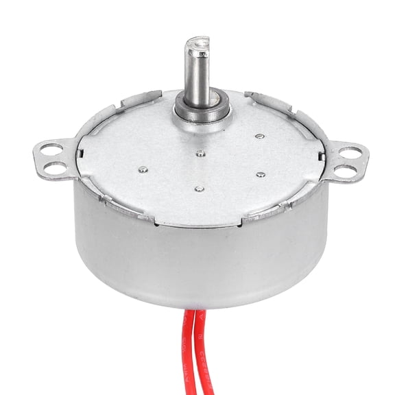 Uxcell Synchronous Motor, AC24V 50/60Hz 0.8-1 RPM CW/CCW 4W D Shaft Low Speed Slow Rotating Turnable Motor for Electric Fan, Heater, Art Projects