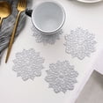 thumbnail image 1 of TidBay Cup Coaster Mug Pad Hollow-out Design Non-Slip Decorative Christmas Snowflake Table Mat Placemat Decoration, 1 of 7