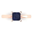 thumbnail image 2 of 1.0ct princess cut blue sapphire 18k rose gold Bridal Wedding Engagement Promise Anniversary Ring for Women size 4.75, 2 of 7
