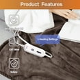 thumbnail image 3 of Tefici Heated Blanket Throw，50"x60"Double Flannel Heating Blanket for Home Office, Electric Blanket 4 Hours Auto-Off & Over-Heat Protection, Brown, 3 of 8