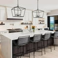 thumbnail image 5 of LNC 4-Light Matte Black and White Geometric Modern/Contemporary Cage Chandelier, 5 of 6