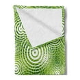 thumbnail image 2 of Abstract Soft Flannel Fleece Throw Blanket, Circular Round Shaped Inner Geometric Eco Wavelength Illustration, Cozy Plush for Indoor and Outdoor Use, 70" x 90", Hunter Green White, by Ambesonne, 2 of 5