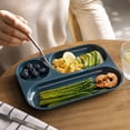 thumbnail image 2 of Divided Serving Tray,RectangularCompartment Snack Plate Portion Control Dish for Dining Table Picnic Camping, 2 of 4