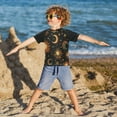 thumbnail image 3 of FORMRS Boys Rash Guard Short Sleeves Swim Shirt Quick Dry UPF 50+ Sun Protection, Sizes 3-12T, Sun Moon and Stars Pattern, 3 of 6