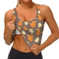 thumbnail image 4 of Vsdgher Squirrel And Maple Leaves Print Women Sleeveless Athletic Tank Top Built-in Bra Camisole Sports Vest for Yoga Running Fitness Exercise with Removable Pads, 4 of 8
