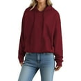 thumbnail image 2 of Delliss Women's Long Sleeve Drawstring Blouse Hooded Casual Loose Sweatshirt Top, 2 of 5