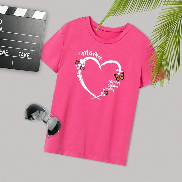 Camiseta para mama camiseta informal de manga corta con cuello redondo camisetas de verano para el dia de la madre camisa para uso diario en la L Bodega Aurrera en linea