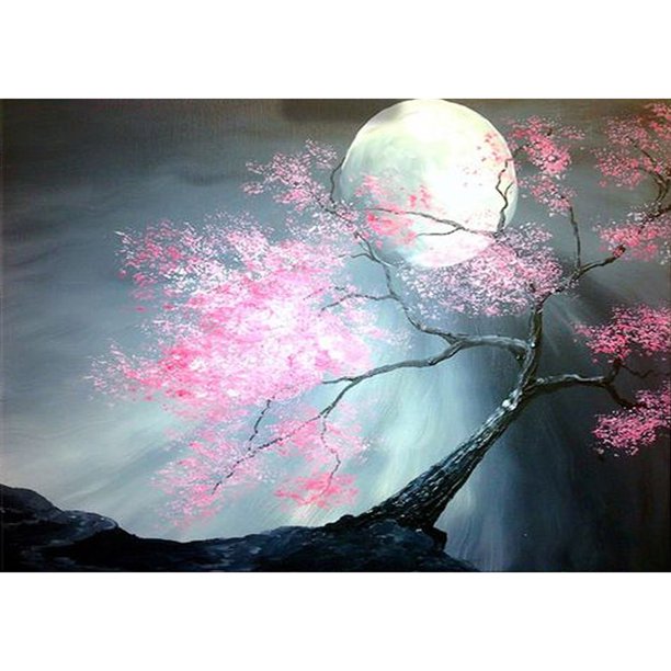 Drill Diamond Painting (DE0437) Moon Tree 5D Kit completo de mosaico de punto de cruz DIY (K452) 40x50cm Hugtrwg Para estrenar