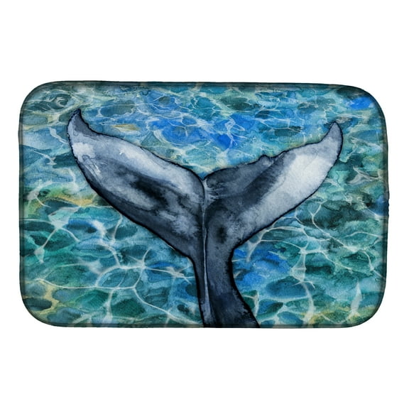 Caroline's Treasures Whale Tail Dish Drying Mat