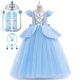 thumbnail image 1 of Vestido largo de princesa Cenicienta con lentejuelas para niña, traje elegante con lazo para fiesta de cumpleaños de Elsa, Halloween Fivean unisex, 1 of 2