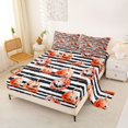 thumbnail image 2 of Homewish Watercolor Horror Pumpkin Queen Sheets for Kids, Orange Black Stripe Queen Sheet Sets, 4pcs, 1 Flat Sheet, 1 Fitted Sheet and 2 Pillowcases, 2 of 5