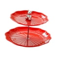 thumbnail image 4 of Soporte para cupcakes y postres, soporte para pasteles, centro de mesa, elegante soporte para cupcakes de 2 niveles Rojo con oso plateado, 4 of 9