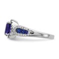 thumbnail image 3 of 10k White Gold 1/3 carat Lab Grown Diamond VS/SI+ G+ and Oval Lab Created Blue Sapphire Ring, 3 of 5