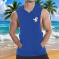 thumbnail image 2 of Taqqpue Men's Workout Hooded Tank Tops Summer Solid Color Sleeveless Gym Hoodies Bodybuilding Hawaiian Palm Tree Print T-Shirts Hawaii Beach Vacation, 2 of 7