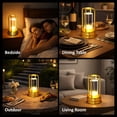 thumbnail image 2 of JIMIMORO Gold LED Cordless Table Lamp, 2000mAh Rechargeable, Touch Control, 3 Color Modes Stepless Dimming, Portable Indoor Outdoor, 2 of 7