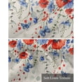 thumbnail image 6 of Patriotic Flower Linen Curtain Valance for Bedroom/Bathroom/Kitchen/Office/Living/Dining Room Window,Independence Day Botanical Red Blue Rod Pocket Topper Decorative Cafe Drapes Panel 60"x18", 6 of 6